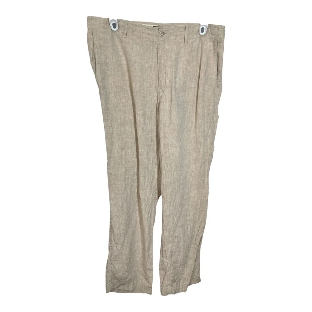 Jos. A. Bank Reserve 36x29.5 Beige Linen Pants Straight Leg Trousers Old Money